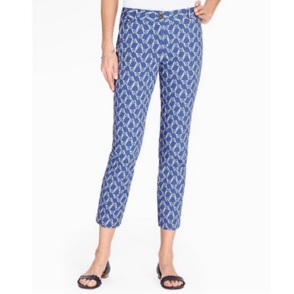 Talbots Pants - NWOT Talbots The Perfect Crop Butterfly Pants Womens 16P Blue Boho Retro Artsy